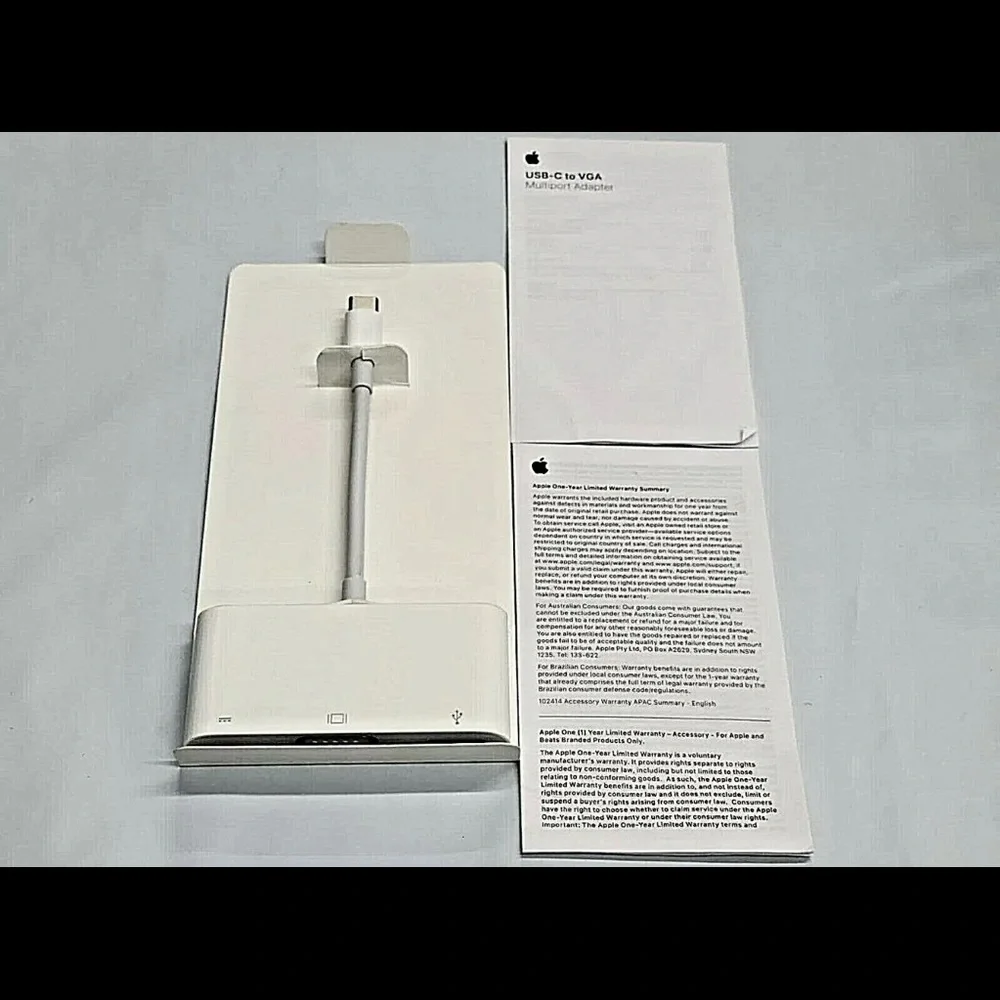 GENUINE Apple USB-C to VGA Multiport Adapter MJ1L2AM/A - A1620 - Open Box